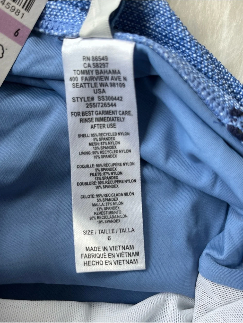 🆕 Tommy Bahama Island Cays One-piece Swimsuit Color Block Blue Women’s Size 6 - Picture 9 of 11
